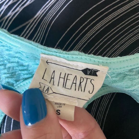 LA Hearts Light Blue Heart Cut Out Summer Dress - Picture 5 of 5